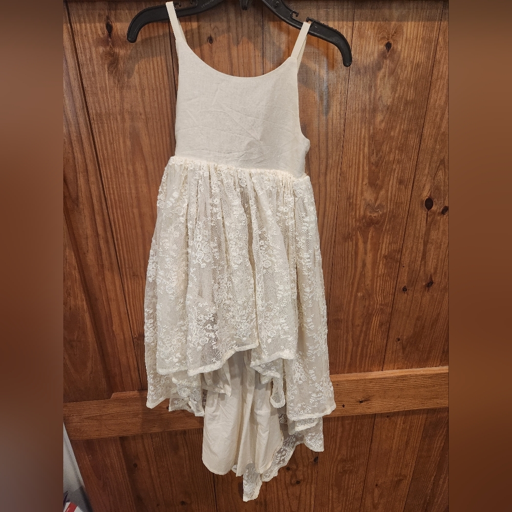 Elegant Cream Lace Kids Dress